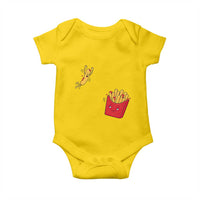 Funny French Fry Jumping Into Fries Box Baby Onesie Fast Food Lover