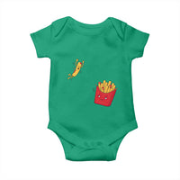 Funny French Fry Jumping Into Fries Box Baby Onesie Fast Food Lover