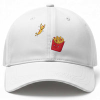 Funny French Fry Jumping Into Fries Box Baseball Cap Fast Food Lover
