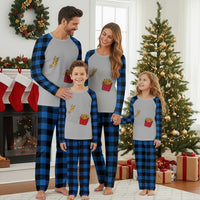 Funny French Fry Jumping Into Fries Box Plaid Pajama Set Fast Food Lover