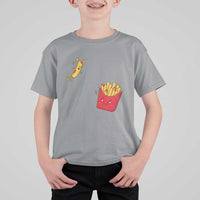Funny French Fry Jumping Into Fries Box T Shirt For Kid Fast Food Lover