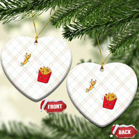 Funny French Fry Jumping Into Fries Box Ceramic Ornament Fast Food Lover