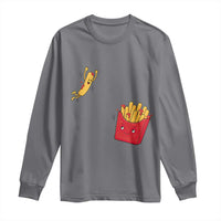 Funny French Fry Jumping Into Fries Box Long Sleeve Shirt Fast Food Lover