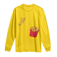 Funny French Fry Jumping Into Fries Box Long Sleeve Shirt Fast Food Lover
