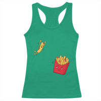 Funny French Fry Jumping Into Fries Box Racerback Tank Top Fast Food Lover