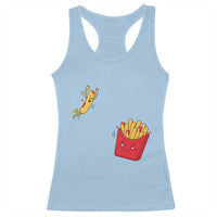 Funny French Fry Jumping Into Fries Box Racerback Tank Top Fast Food Lover