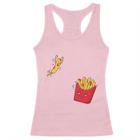 Funny French Fry Jumping Into Fries Box Racerback Tank Top Fast Food Lover