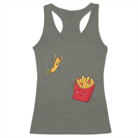 Funny French Fry Jumping Into Fries Box Racerback Tank Top Fast Food Lover