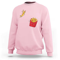 Funny French Fry Jumping Into Fries Box Sweatshirt Fast Food Lover