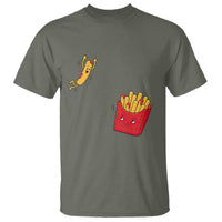 Funny French Fry Jumping Into Fries Box T Shirt Fast Food Lover