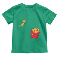 Funny French Fry Jumping Into Fries Box Toddler T Shirt Fast Food Lover