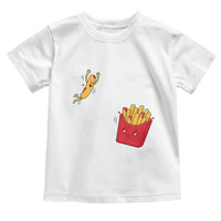 Funny French Fry Jumping Into Fries Box Toddler T Shirt Fast Food Lover