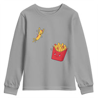 Funny French Fry Jumping Into Fries Box Youth Sweatshirt Fast Food Lover