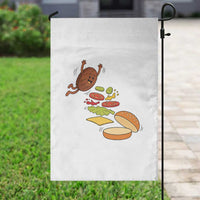 Funny Burger Ingredients Flying Into Bun Garden Flag Fast Food Lover Gift