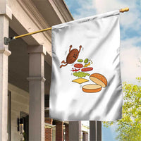 Funny Burger Ingredients Flying Into Bun Garden Flag Fast Food Lover Gift