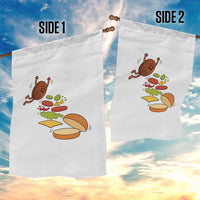 Funny Burger Ingredients Flying Into Bun Garden Flag Fast Food Lover Gift