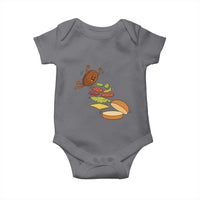 Funny Burger Ingredients Flying Into Bun Baby Onesie Fast Food Lover Gift