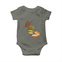 Funny Burger Ingredients Flying Into Bun Baby Onesie Fast Food Lover Gift