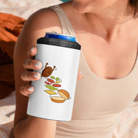 Funny Burger Ingredients Flying Into Bun 4 in 1 Can Cooler Tumbler Fast Food Lover Gift