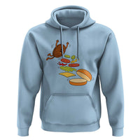 Funny Burger Ingredients Flying Into Bun Hoodie Fast Food Lover Gift