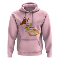 Funny Burger Ingredients Flying Into Bun Hoodie Fast Food Lover Gift