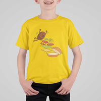 Funny Burger Ingredients Flying Into Bun T Shirt For Kid Fast Food Lover Gift