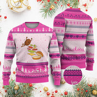Funny Burger Ingredients Flying Into Bun Ugly Christmas Sweater Fast Food Lover Gift
