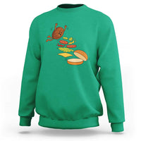Funny Burger Ingredients Flying Into Bun Sweatshirt Fast Food Lover Gift