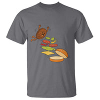 Funny Burger Ingredients Flying Into Bun T Shirt Fast Food Lover Gift