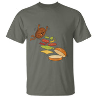Funny Burger Ingredients Flying Into Bun T Shirt Fast Food Lover Gift