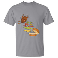 Funny Burger Ingredients Flying Into Bun T Shirt Fast Food Lover Gift