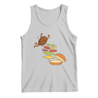 Funny Burger Ingredients Flying Into Bun Tank Top Fast Food Lover Gift