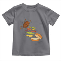 Funny Burger Ingredients Flying Into Bun Toddler T Shirt Fast Food Lover Gift