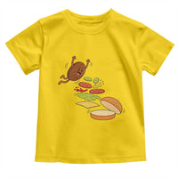 Funny Burger Ingredients Flying Into Bun Toddler T Shirt Fast Food Lover Gift