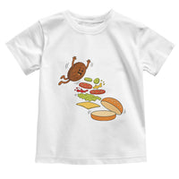 Funny Burger Ingredients Flying Into Bun Toddler T Shirt Fast Food Lover Gift