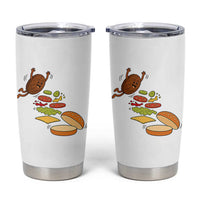 Funny Burger Ingredients Flying Into Bun Tumbler Cup Fast Food Lover Gift