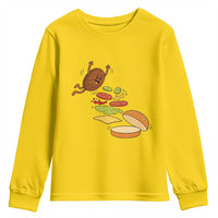 Funny Burger Ingredients Flying Into Bun Youth Sweatshirt Fast Food Lover Gift