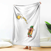 Funny Sausage Waiting For Beer Throw Blanket Oktoberfest Gift