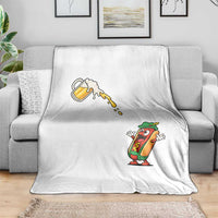 Funny Sausage Waiting For Beer Throw Blanket Oktoberfest Gift