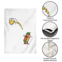 Funny Sausage Waiting For Beer Garden Flag Oktoberfest Gift