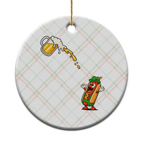 Funny Sausage Waiting For Beer Ceramic Ornament Oktoberfest Gift