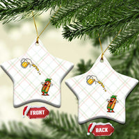 Funny Sausage Waiting For Beer Ceramic Ornament Oktoberfest Gift