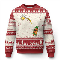Funny Sausage Waiting For Beer Ugly Christmas Sweater Oktoberfest Gift