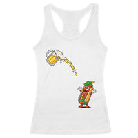 Funny Sausage Waiting For Beer Racerback Tank Top Oktoberfest Gift