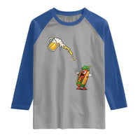 Funny Sausage Waiting For Beer Raglan Shirt Oktoberfest Gift