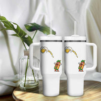 Funny Sausage Waiting For Beer Tumbler With Handle Oktoberfest Gift