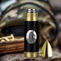Vintage Gothic Skull Warrior Bullet Tumbler Native American Feather Chief