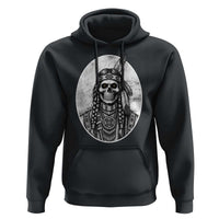 Vintage Gothic Skull Warrior Hoodie Native American Feather Chief