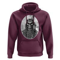Vintage Gothic Skull Warrior Hoodie Native American Feather Chief