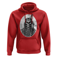 Vintage Gothic Skull Warrior Hoodie Native American Feather Chief